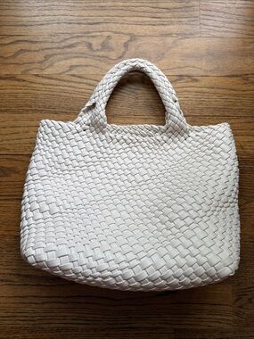 Woven Tote Bag in Light Cream - Women's Handheld Tote